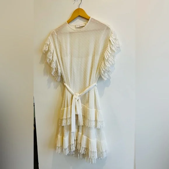 knee length dresses for ladies Zimmermann // Ivory Jude Crochet Trim Midi Dress – VSP Consignment